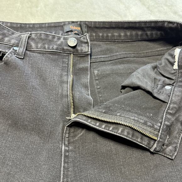 Quince Wide Leg Jeans Womens 32 Black High Rise Cropped Stretch Soft Denim - Picture 9 of 12